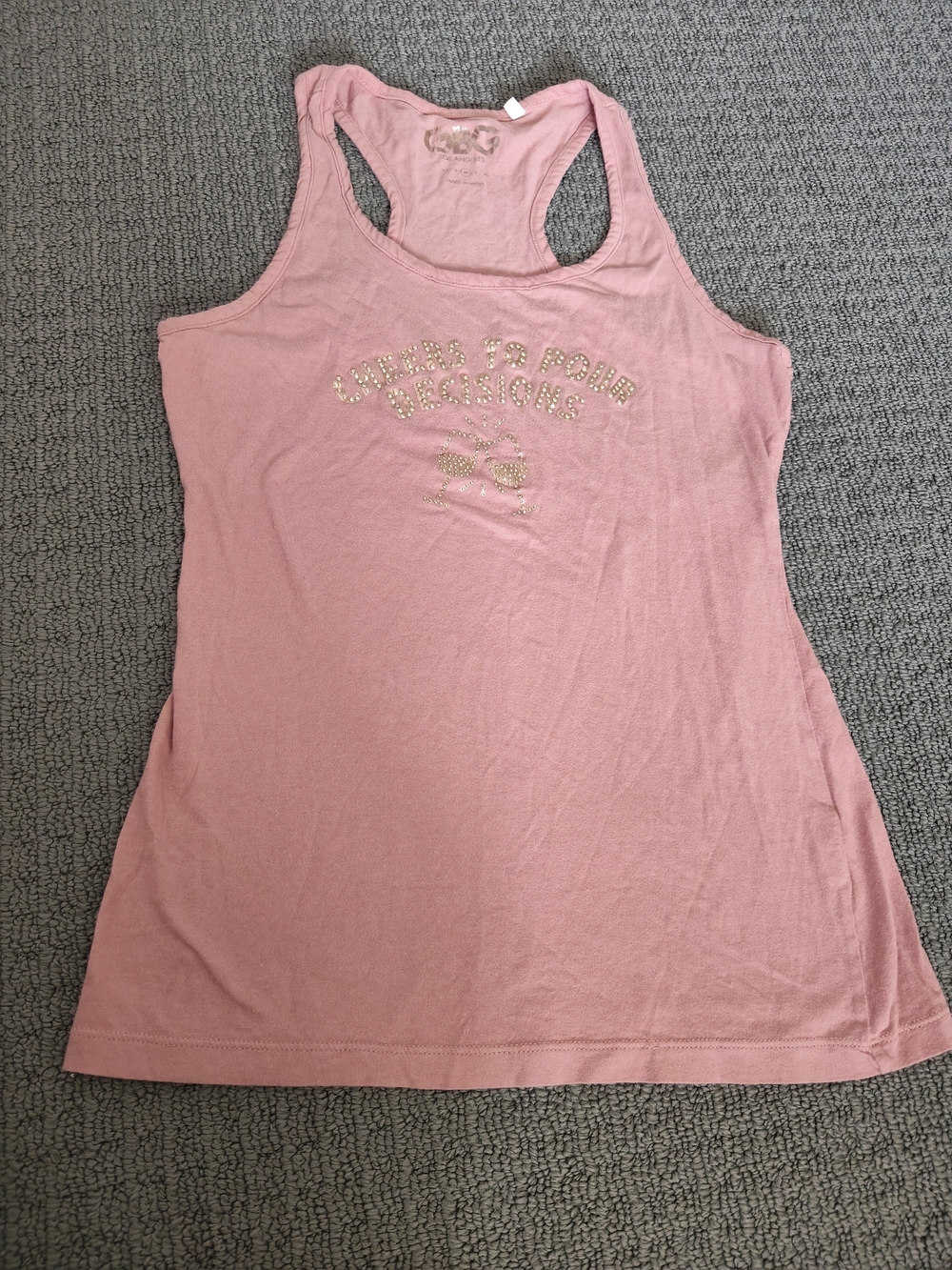 GBG Los Angeles Dusty Pink Stud-Embellished Racerback Tank